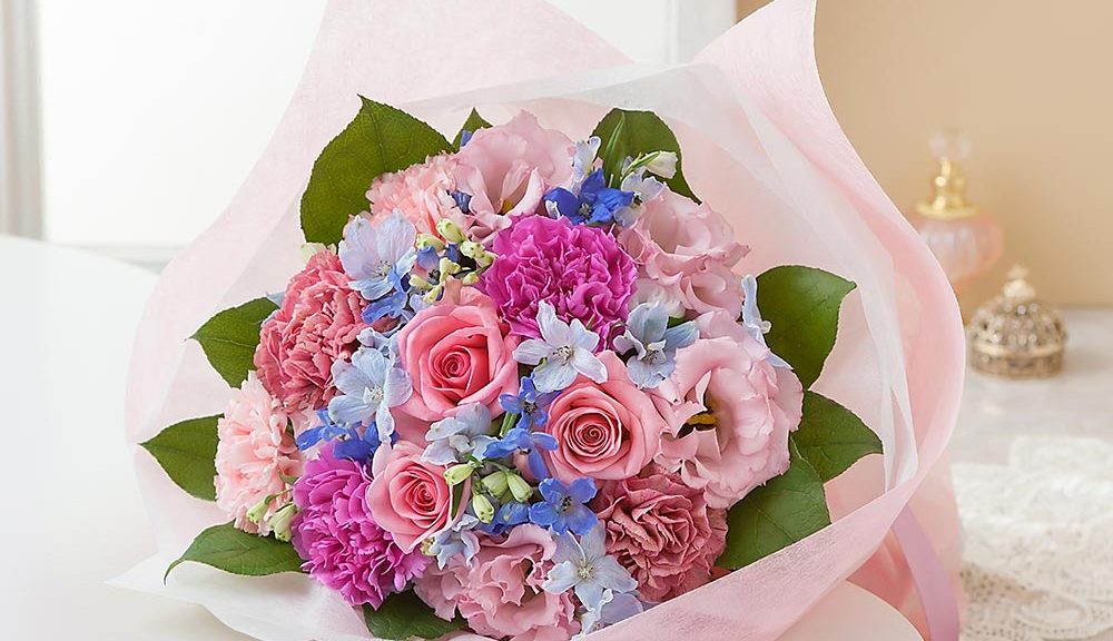 母の日　花束「ハピネス・ブルー」